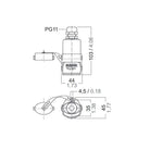 AquaSignal Waterproof Plug Connector (Horizontal)